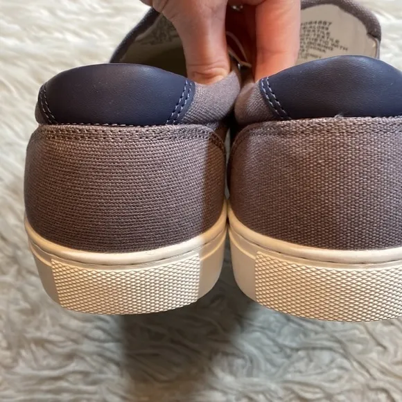 NWT J. Crew Factory Explorer Gray Canvas Slip On Boat Shoes sz 10