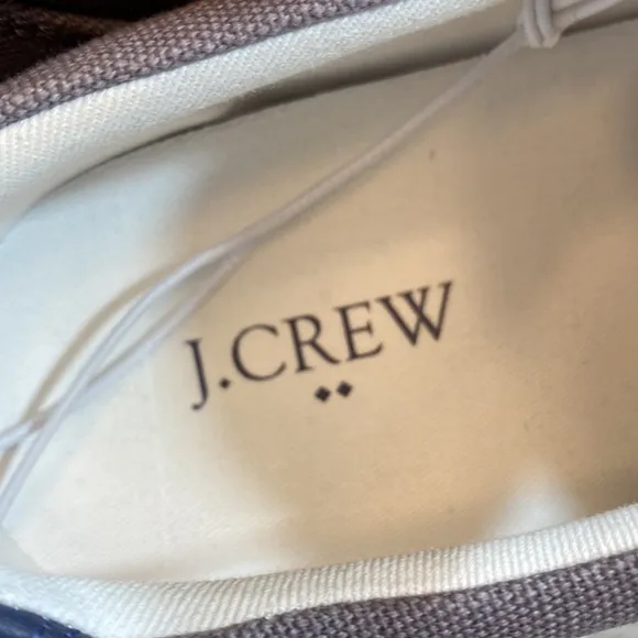 NWT J. Crew Factory Explorer Gray Canvas Slip On Boat Shoes sz 10
