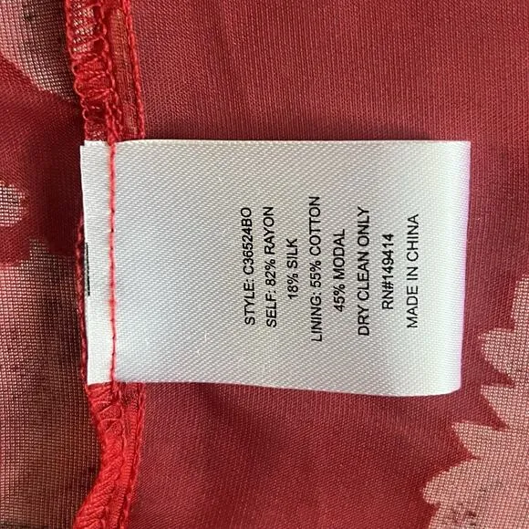 NWT Johnny Was Bias Bobcat Forest Silk Blend Red Floral Sleeveless Maxi Dress