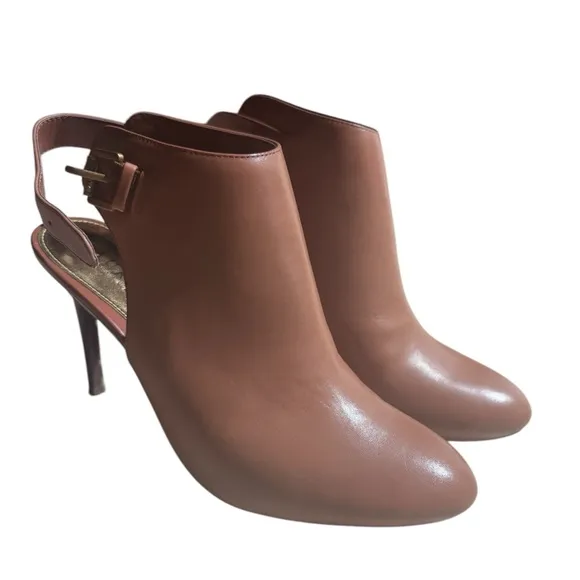 NWT Lauren Ralph Lauren Rayna Boots Tan Cognac Heeled Platform Leather 9.5