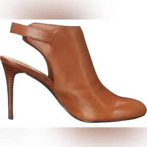 NWT Lauren Ralph Lauren Rayna Boots Tan Cognac Heeled Platform Leather 9.5