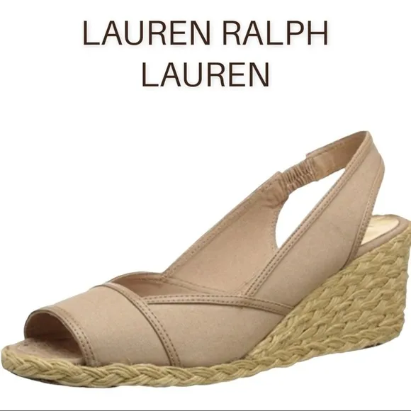 NWT Lauren Ralph Lauren sz 6.5 Catlin espadrille wedges