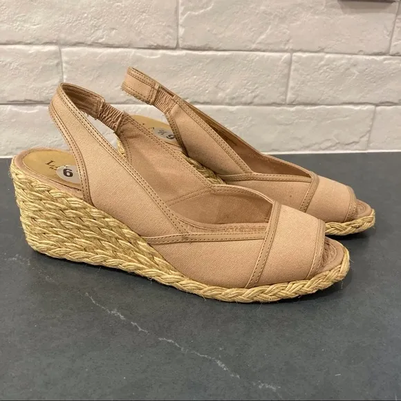 NWT Lauren Ralph Lauren sz 6.5 Catlin espadrille wedges