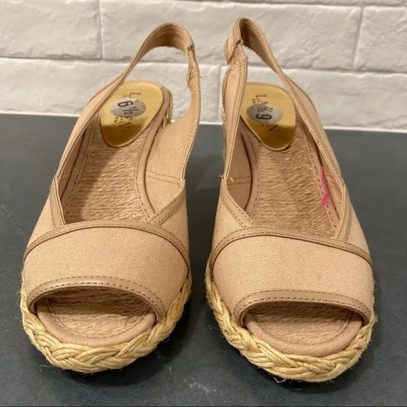 NWT Lauren Ralph Lauren sz 6.5 Catlin espadrille wedges