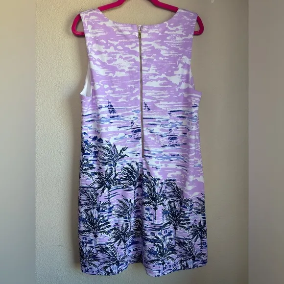NWT Lilly Pulitzer Gellar Stretch Shift Dress in Purple Iris On The Horizon XL