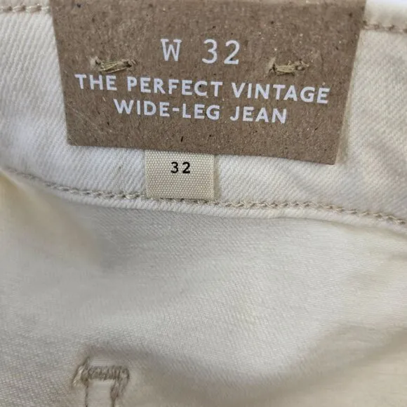NWT Madewell The Perfect Vintage Wide Leg Patch Pocket Jeans Size 32