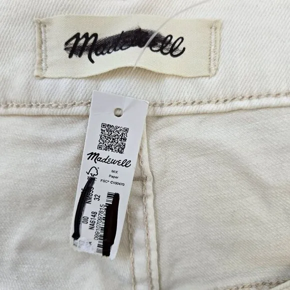 NWT Madewell The Perfect Vintage Wide Leg Patch Pocket Jeans Size 32