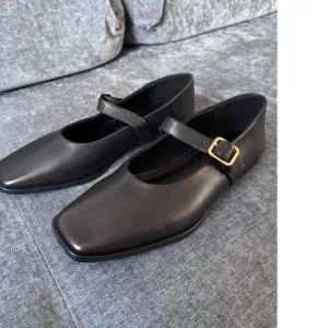 NWT MASSIMO DUTTI Leather ballet flats Sz 39