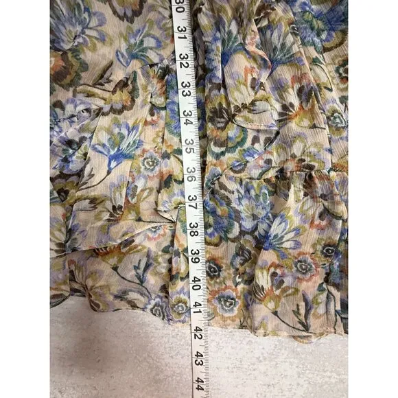 NWT Misa Los Angeles Kayla Dress Floral Chiffon Split-Neck Mini XS