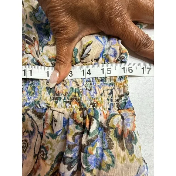 NWT Misa Los Angeles Kayla Dress Floral Chiffon Split-Neck Mini XS