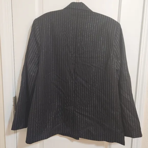 NWT Nasty Gal Metallic Pinstripe Double Breasted Blazer 10