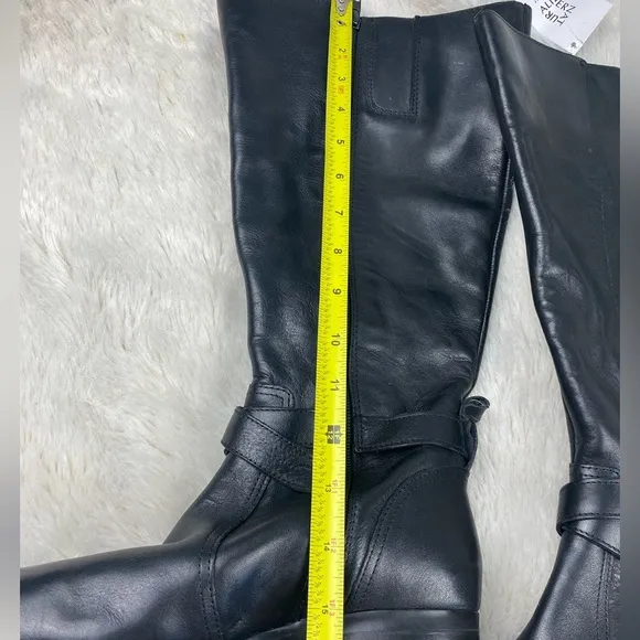 NWT NATURILIZER Leather Black Calf riding boots with buckles US8 38 Reid Reed