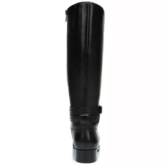 NWT NATURILIZER Leather Black Calf riding boots with buckles US8 38 Reid Reed