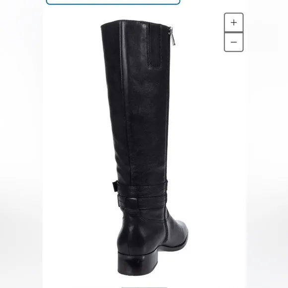 NWT NATURILIZER Leather Black Calf riding boots with buckles US8 38 Reid Reed