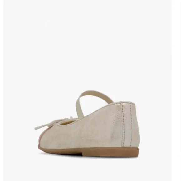 NWT NATURINO CROISE' TIP Laminated leather ballet flats in Platinum