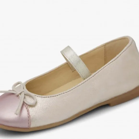 NWT NATURINO CROISE' TIP Laminated leather ballet flats in Platinum