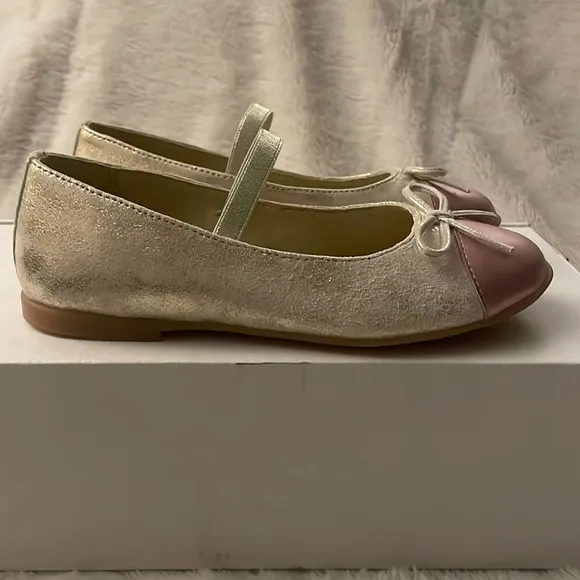 NWT NATURINO CROISE' TIP Laminated leather ballet flats in Platinum