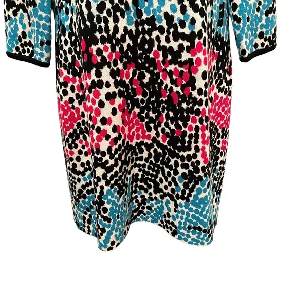 NWT NEW St. John Colorful Knit Shift Dress Sweater Sz M (Oversized) Retail $895