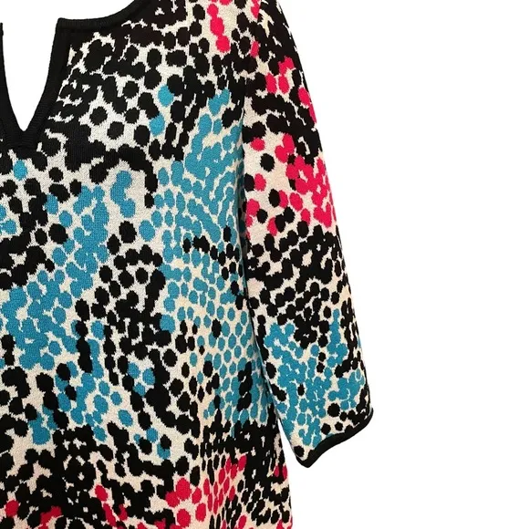 NWT NEW St. John Colorful Knit Shift Dress Sweater Sz M (Oversized) Retail $895