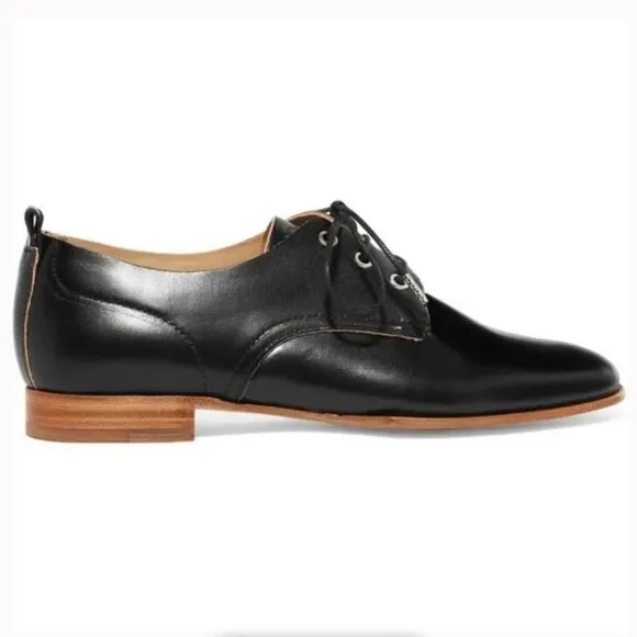 NWT Rag &amp; Bone Audrey Black Leather Lace-Up Oxford Shoes Size 6 (36)