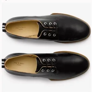 NWT Rag &amp; Bone Audrey Black Leather Lace-Up Oxford Shoes Size 6 (36)
