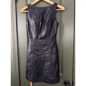 NWT Reformation Veda Zenni Lamb Leather Mini Sleeveless Dress Black Size 0 XS