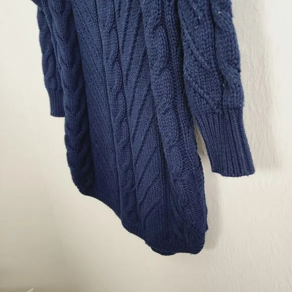 NWT Reiss Laura Navy Blue Cable Knit Tunic Sweater Dress