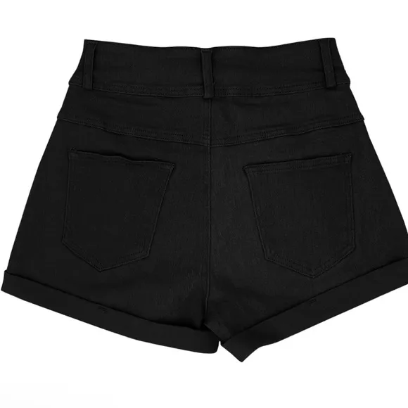 NWT Relaxed Fit Casual High Waist Pocketed Denim Shorts, MULTI COLORS AVAILABLE