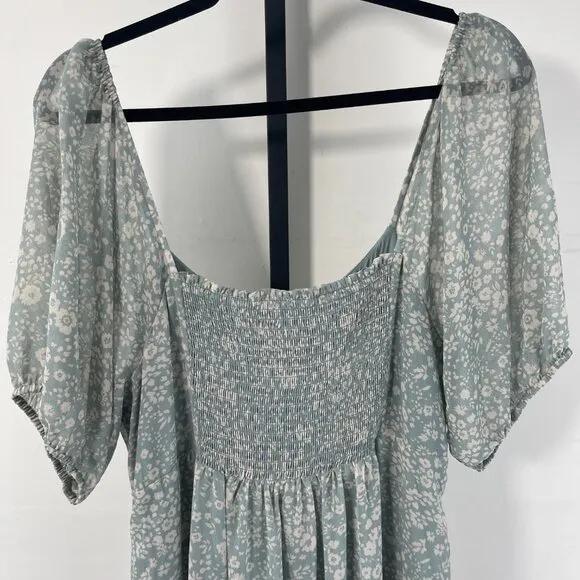 NWT Saltwater Luxe Women's Green Arden Midi Dress In Dove Antique Floral Size XL