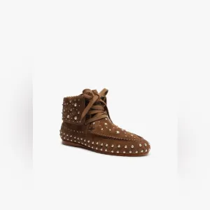 NWT Schutz Evie Brown Suede Boho Celeb Fashion Rustic Bootie Moccasins Shoes 7.5