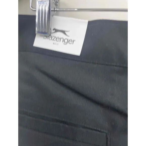 NWT Slazenger A91683 Black Flat Front Golf Pants Dress Style Mens 40W 33L