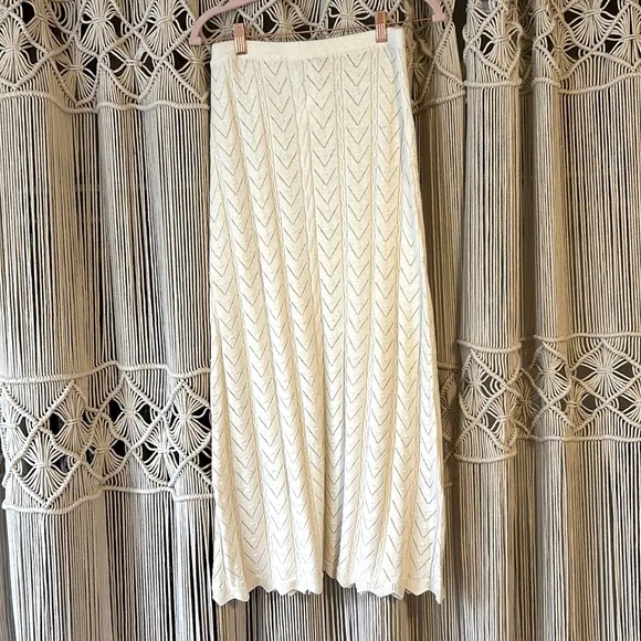 NWT Spell Lou Lou Knit Midi Skirt in Snow size small