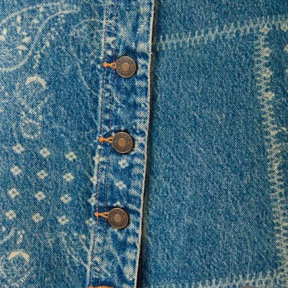 NWT SPELL ROAD TRIP DENIM MAXI SKIRT in Bandana size medium