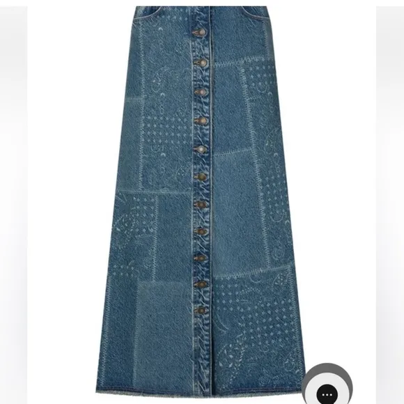 NWT SPELL ROAD TRIP DENIM MAXI SKIRT in Bandana size medium