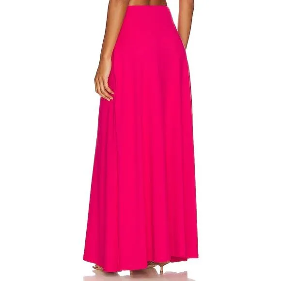 NWT Susana Monaco Side Slit Maxi Skirt Size S Hibiscus Pink Jersey Casual Vacay