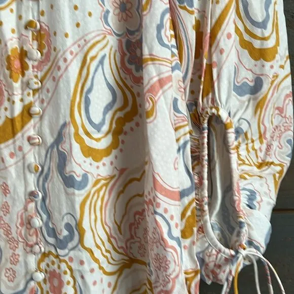 NWT Ted Baker Thelia Exaggerated Sleeve Floral Silky Mini Dress Size 2