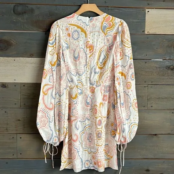 NWT Ted Baker Thelia Exaggerated Sleeve Floral Silky Mini Dress Size 2