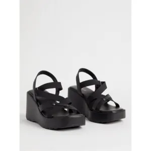NWT Torrid Strappy Lug Platform Wedge in Black Size 12