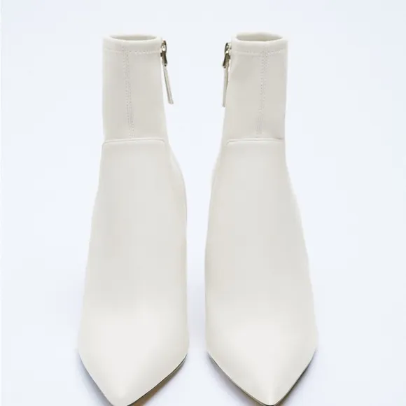 NWT ZARA METALLIC HEELED ANKLE BOOTS
