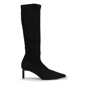 NWT- Zara ribbed fabric heeled boots- S