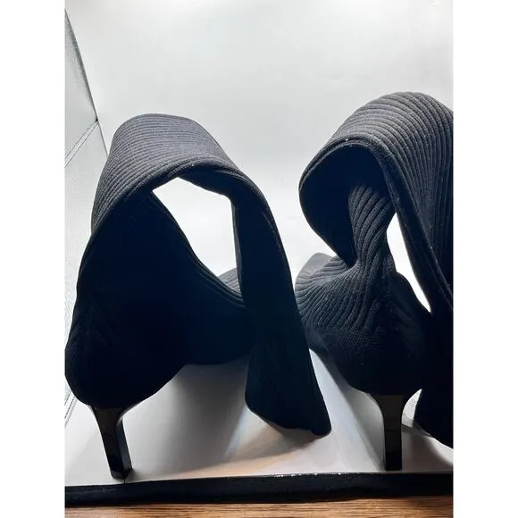 NWT- Zara ribbed fabric heeled boots- S