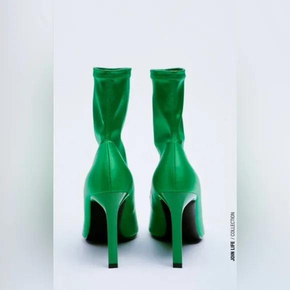 NWT Zara Satin Effect Ankle Boots US 6.5