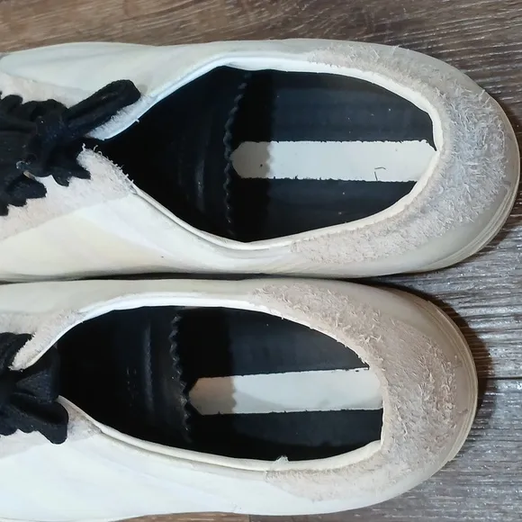 Off-White Black and Cream Sneakers with Textured Fabric
