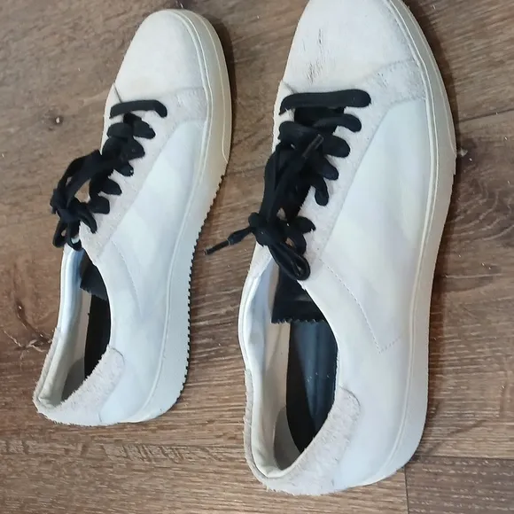 Off-White Black and Cream Sneakers with Textured Fabric