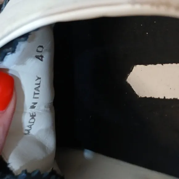 Off-White Black and Cream Sneakers with Textured Fabric
