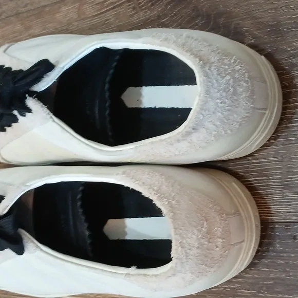 Off-White Black and Cream Sneakers with Textured Fabric