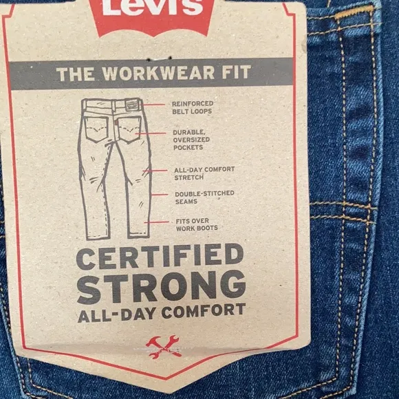 Offer$40 Levi’s workwear jean straight leg opening to fit over a boot 36 x 36