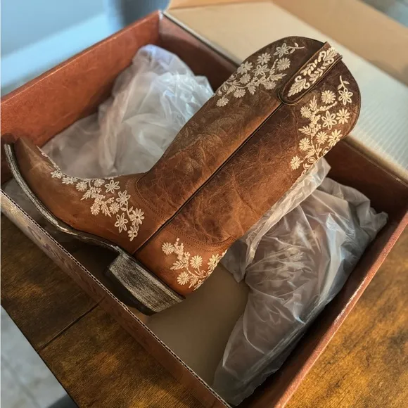 Old Gringo Brown Floral Heeled Boots