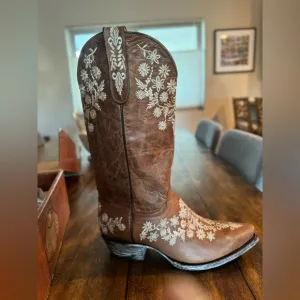 Old Gringo Brown Floral Heeled Boots