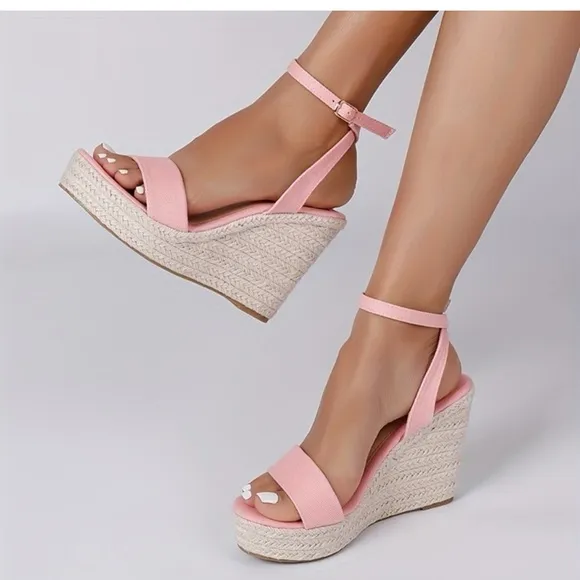 Old Navy Espadrille Cross Strap Platforms and Bamboo Wedges from Fashion Nova